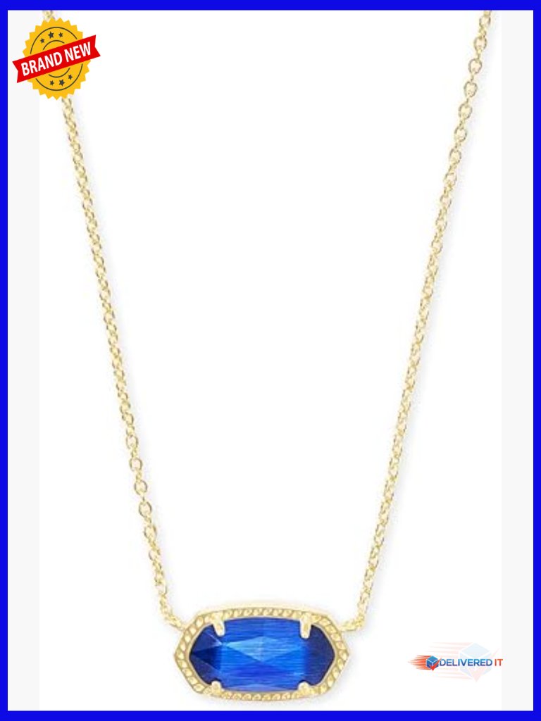 14k Gold-Plated Pendant Necklace, Oval Sapphire, 15-17 Inch Chain